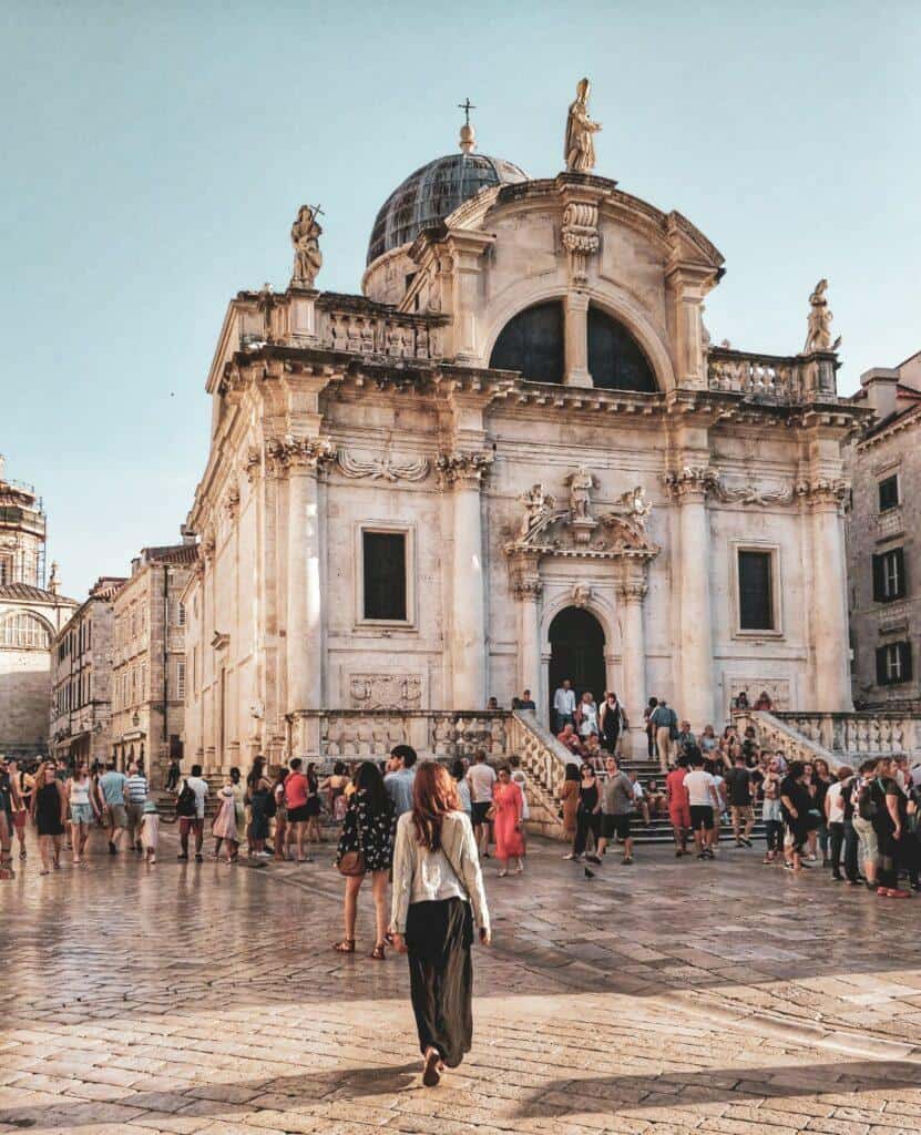 Simina walking in the Old Town of Dubrovnik