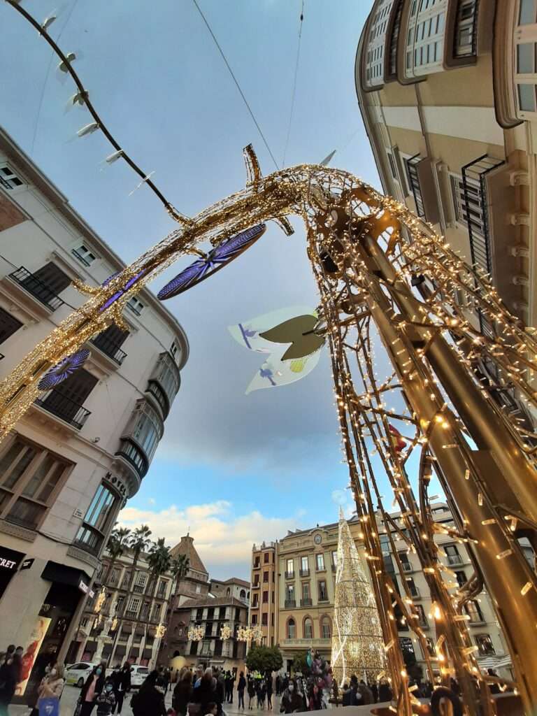 christmas lights in Málaga